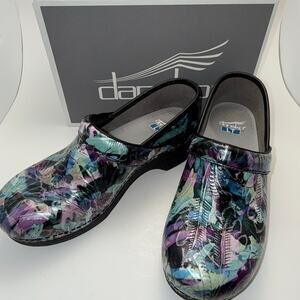 Dansko LT Pro Tooled Watercolor Clogs, Women's Size 38 / US Size 7.5 - 8